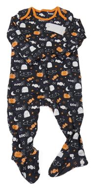 Nové - Černo-oranžový halloweenský overal Mothercare