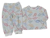 Světlemodré plyšové pyžamo s dinosaury Primark