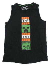 Černé tílko s potiskem Minecraft 