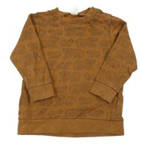 Hnědá mikina s medvědy H&M
