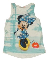Bílo-tyrkysový top s Minnie Disney