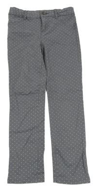 Šedé puntíkaté skinny kalhoty 