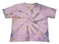 Růžovo-barevné batikované crop tričko Uniqlo