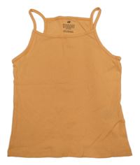 Oranžový žebrovaný crop top H