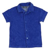 Modré froté propínací polo tričko Primark