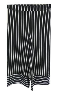 Dámské černo-bílé pruhované culottes kalhoty vel. 30