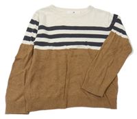 Béžovo-smetanový svetr s proužky H&M