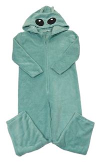 Zelená plyšová kombinéza s kapucí - mimozemšťan H&M
