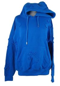 Dámská safírová mikina s kříži a kapucí Stylewise 
