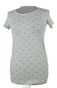 Dámské bílé těhotenské tričko s kotvami H&M