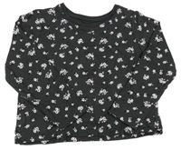 Antracitové triko k květinami Primark