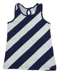 Tmavomodro-bílý pruhovaný top H&M