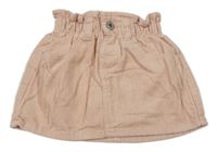 Světlerůžová manšestrová paper bag sukně 