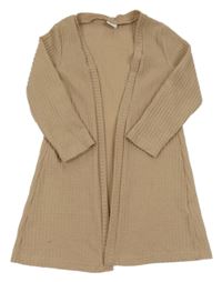 Hnědý vzorovaný úpletový cardigan Shein