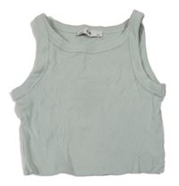 Světlezelený žebrovaný crop top C&A