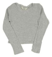 Světlešedé crop triko s mašlí H&M