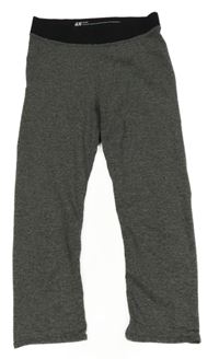 Šedo-černé sportovní capri legíny H&M