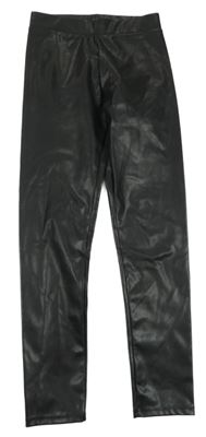 Černé koženkové legíny H&M