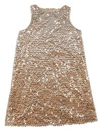 Světlerůžové sametové flitrové šaty H&M