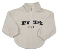 Světlebéžová fleecová mikina s nápisem Shein