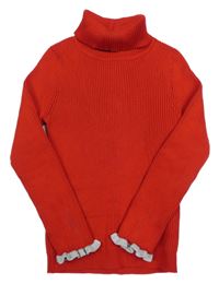 Červený žebrovaný svetrový rolák Primark