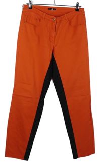 Dámské červeno-černé skinny rifle s krajkou H&M