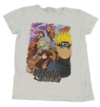 Bílé tričko s postavami - NARUTO