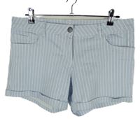 Dámské světlemodro-bílé pruhované riflové kraťasy Up2Fashion 