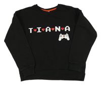 Černá mikina s nápisem a ovladačem - Tiana George