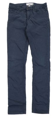 Tmavomodré teplákové skinny rifle H&M