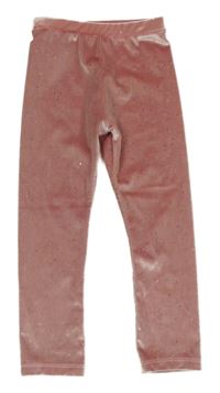 Růžové třpytivé sametové legíny Matalan