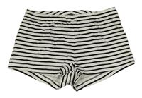 Bílo-černé pruhované bavlněné kraťasy H&M