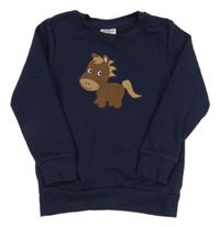 Tmavomodrá mikina s koněm Topolino