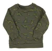 Khaki mikina s dinosaury PRIMARK