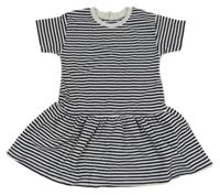 Tmavomodro-bílé pruhované šaty H&M