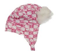 Tmavorůžová šusťáková beranice s Hello Kitty a kožešinou H&M