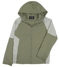 Khaki-světlezelená šusťáková jarní bunda s kapucí Primark