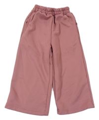 Růžové wide leg kalhoty 
