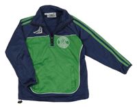 Tmaovmodro-zelená sportovní mikina s výšivkou 