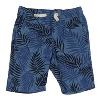 Modré plátěné kraťasy s listy H&M