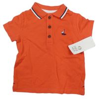 Nové - Červené polo tričko s výšivkou F&F