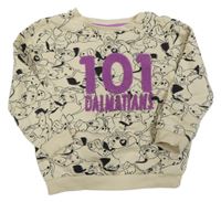 Béžovo-černá mikina s dalmatiny Disney