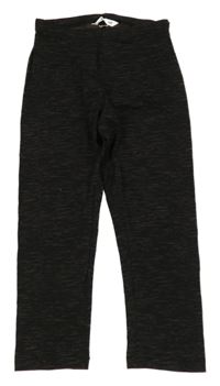 Černo-tmavošedé melírované capri legíny H&M