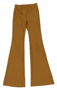 Hnědé žebrované flare kalhoty