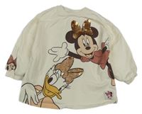 Smetanová oversize mikina s Minnie Disney