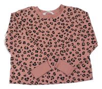 Růžovo-černá vzorovaná mikina H&M