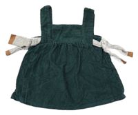 Tmavozelené manšestrové šaty Zara