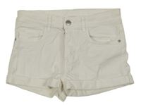 Bílé elastické riflové kraťasy H&M