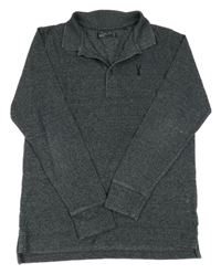 Černo-šedé melírované polo triko Next