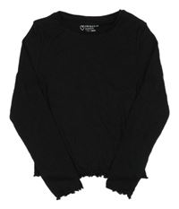 Černé žebrované crop triko Primark